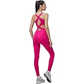 ONGASOFT Women's One Piece Jumpsuit for Workout Yoga Dance Strappy Athletic Bodysuit Open Back Rompers