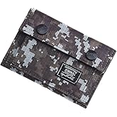JEMINAL Camo Bifold Wallet for Men Thin Canvas Short Wallet with Cash Zipper Pocket Brown