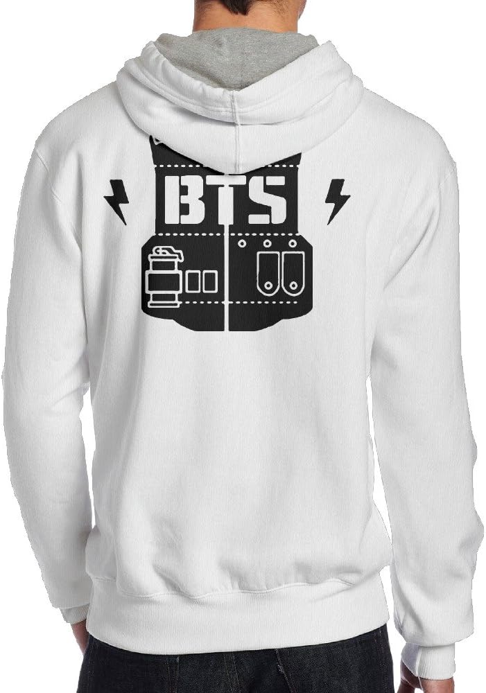 Mens BTS - Bangtan Boys Bulletproof Vest No Pockets Sweatshirts Cool Hooded Sweatshirt