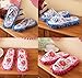handrong 2 Pairs Microfiber Slipper Cleaning Mop Slippers Washable Detachable House Shoe Cover Dust Floor Cleaner for Bathroom Office Kitchen, Blue + Rose Red