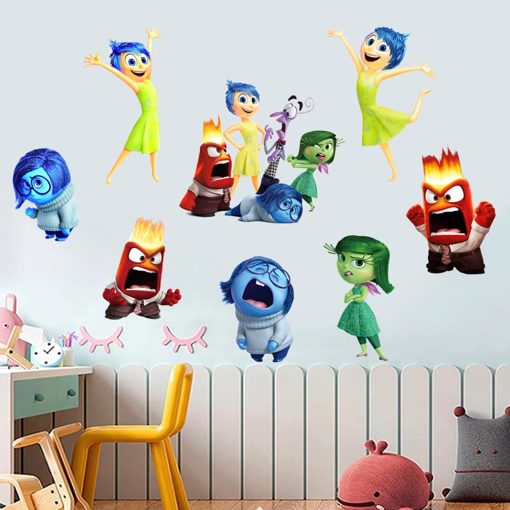 Photo 1 of Inside Out Wall Sticker Children's Cartoon Bedroom Background Wall Decoration Self-Adhesive Wall Sticker PVC, Red