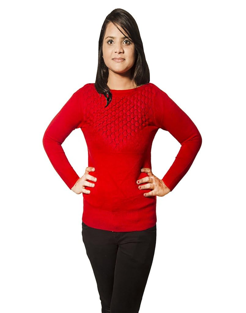 mitra creations elo-m-elo collection fish-gills collection classic sweater-cum-top for women