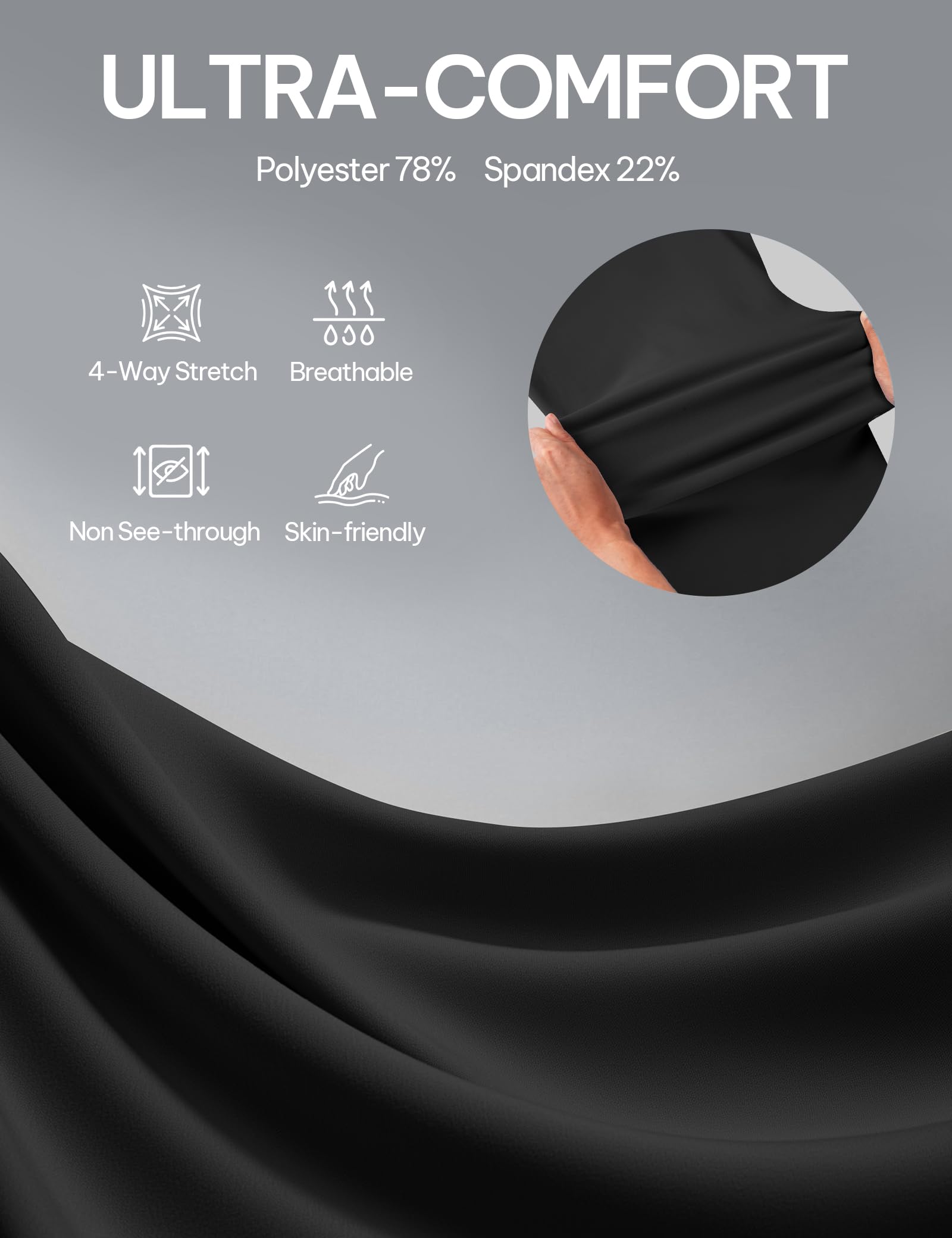 AVAMO Wide Leg Pants for Women Stretchy Work Pants Tummy Control Pants with Pockets Pull On Slacks Black