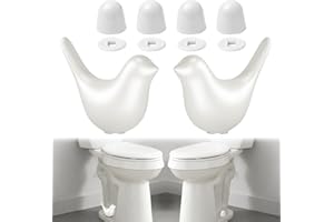 MENNTY Toilet Bolt Caps, Include 2Packs Ceramic White Birds Toilet Bolt Covers & 4Packs Universal Toilet Bolt Caps, Cute Bathroom Decorative Toilet Floor Screw Cover Caps Easy Installation