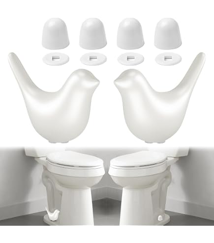OHNAKON 2-Piece Ceramic Toilet Bolt Covers - Cute Fox Shape, Prevents Rust, White - View #9