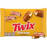 TWIX Fun Size Caramel Cookie Milk Chocolate Candy Bars Bag, 10.8 oz | Crunchy cookie and caramel in individually wrapped fun size bars, great for party favors, sharing, gift bag, gift basket