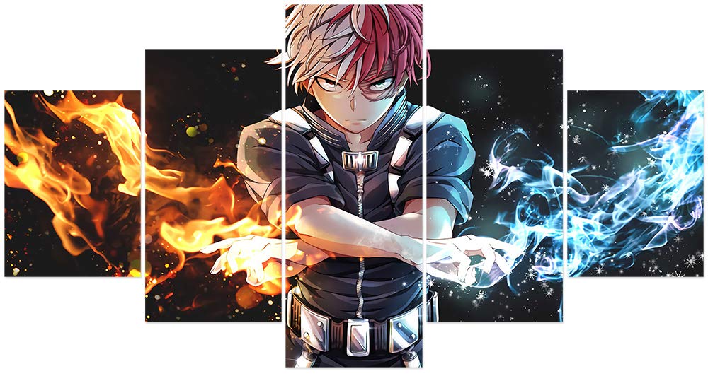 My Hero Academia Todoroki Shoto Poster Japanese Anime Prints On Canvas Unframed Home Living Room Club Decor Buy Online In El Salvador At Elsalvador Desertcart Com Productid