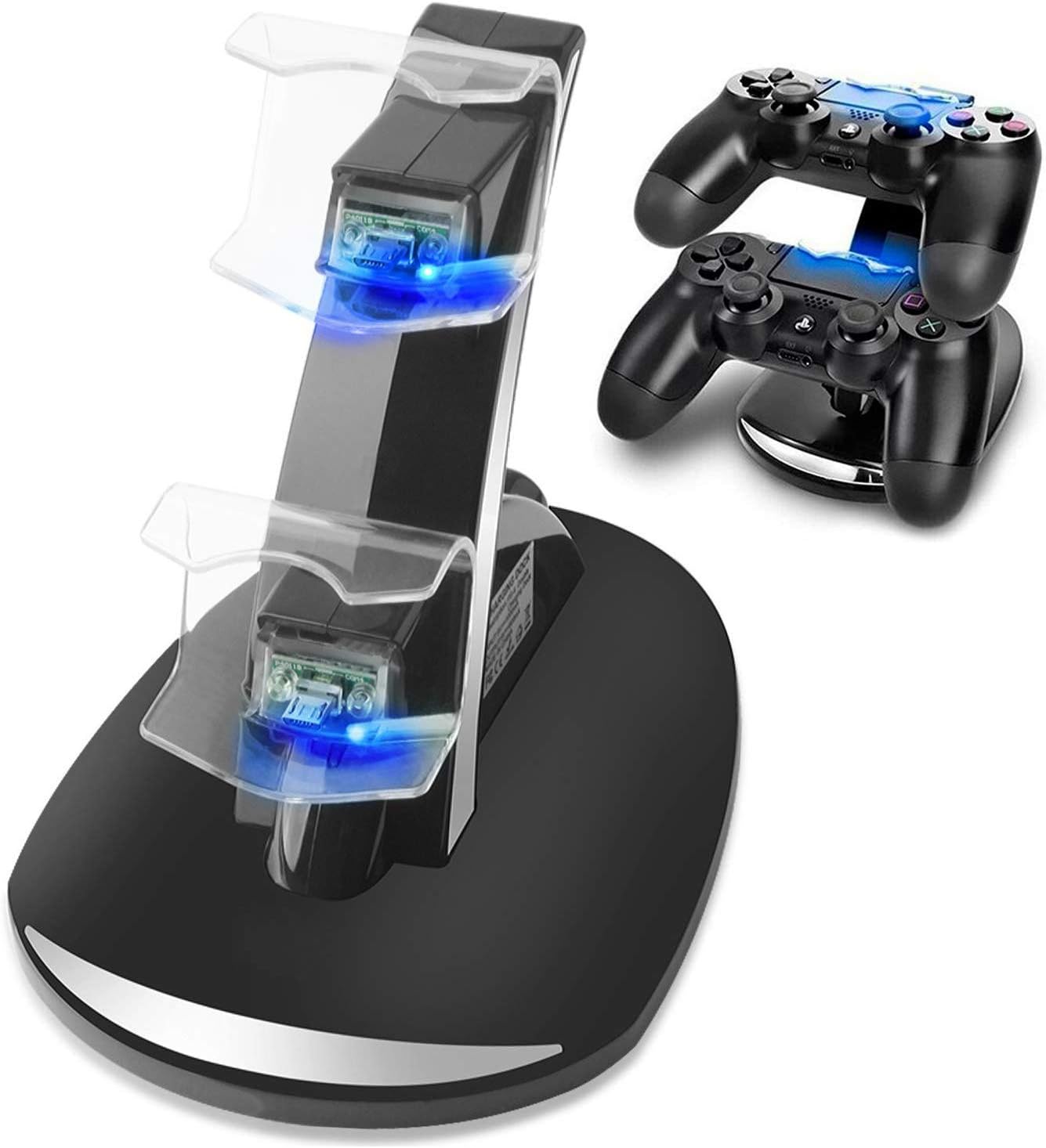 PS4 Controller Charger, Solotree PS4/PS4 Slim/PS4 Pro DualShock 4 Controller Charger Dock with Dual Charging Station & LED indicator