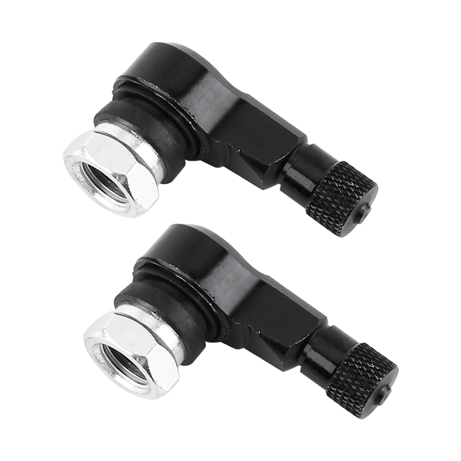 Universal Wheel Tire Valve Stems Caps of Aluminum Alloy with Dustproof for Motorbike 90 Degree 2pcs 11.3mm (黑色), Auto Repair Tool,valve tool