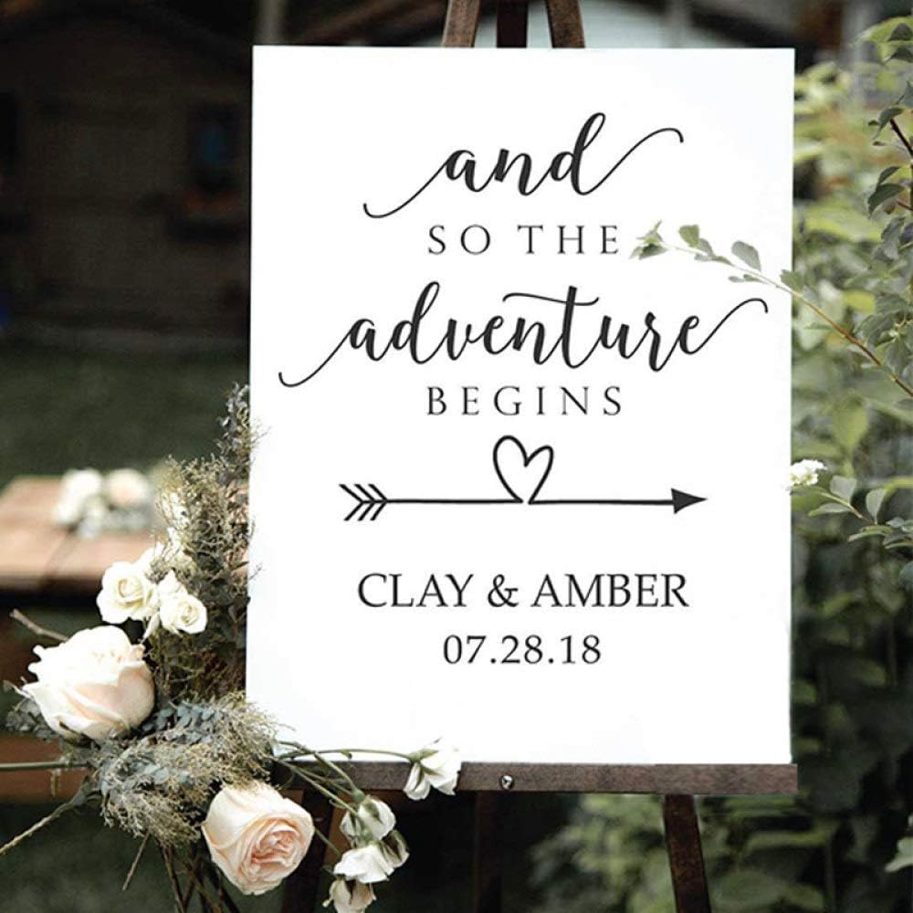 Dongwall Nombres de Novios Personalizados calcomanía de Boda Vinilo