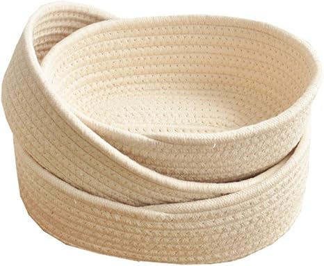 Amazon Cactus ナチュラル風 コットンロープバスケット 小物入れ デスク収納 かわいい 手作りかご ３点セット ベージュ 船型 3点セット かご バスケット オンライン通販