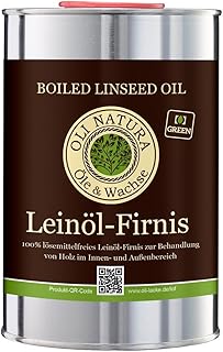 OLI-NATURA Leinöl-Firnis, biologischer Holzschutz, 1 Liter, farblos - natu