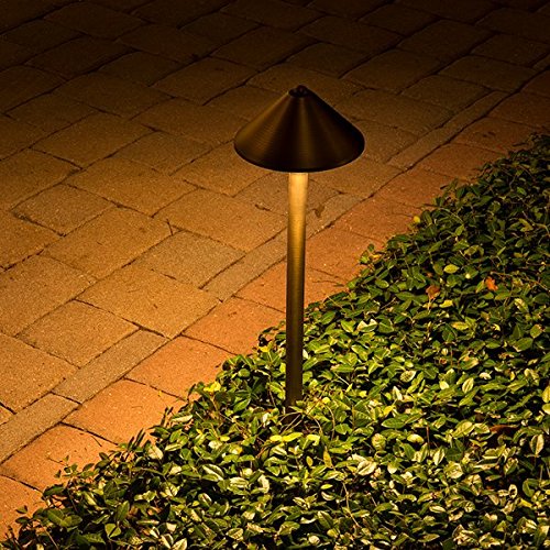 VOLT Conehead 12V Brass Path Light (7-Inch Shade)