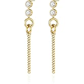 Dangle Earrings for Women,14K Gold Plated, Unique Drop Earrings with Zircon Inlay, Hypoallergenic Earrings for Women.