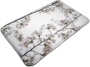 Alfombra de patrón de flor de cerezo rosa melocotón moderno ultra suave