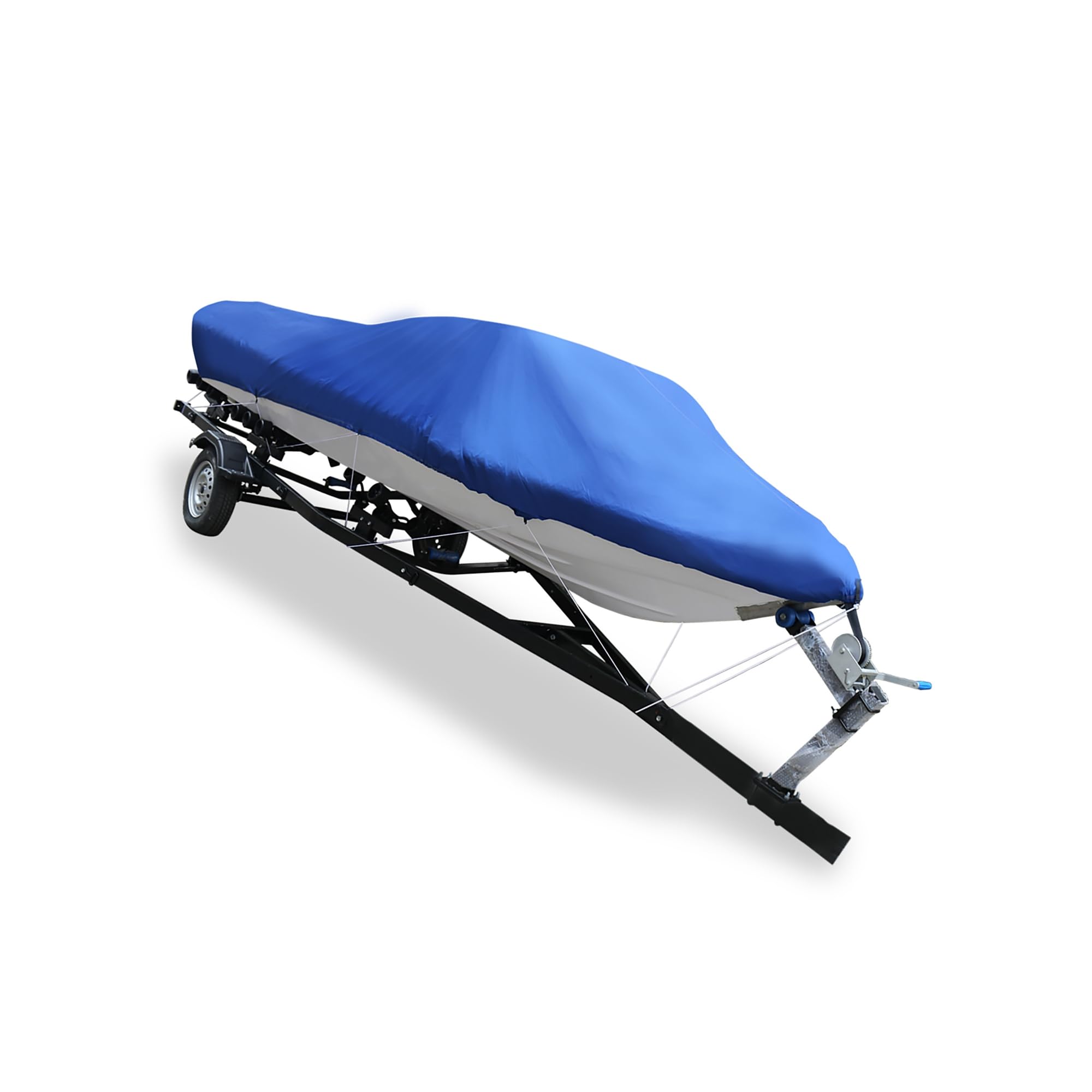 INFINAUTO 16-18ft 210D Trailerable Boat Cover Fishing Ski Bass Speedboat Blue Stylish Design