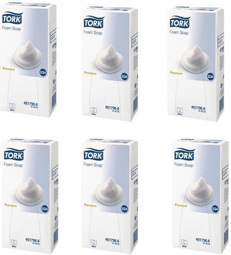 Tork 4700220 Hand Lotion Foam Soap 0.8L 6 Pack for Dispenser Washroom Hygiene