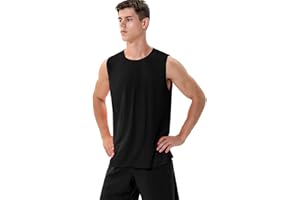 Zengjo Mens Tank Tops Workout Quick Dry Sleeveless Shirts for Gym Running Athletic Loose Fit Muscle Tanks