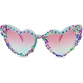 YAMEIZE Vintage Love Heart Sunglasses for - Women Men Retro Girls Love Heart Glasses Birthday Party Festiva Outdoor