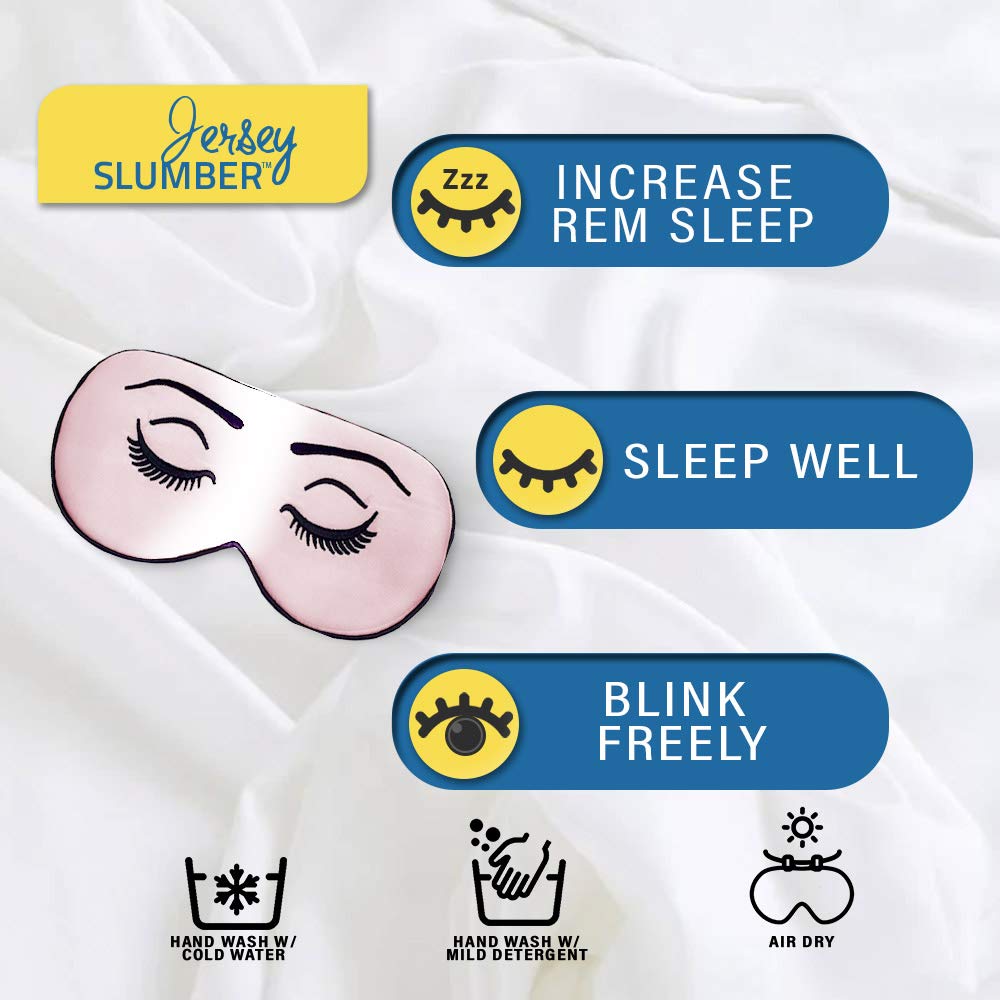 Jersey Slumber 100% Silk Sleep Mask For A Full Night's Sleep | Comfortable & Super Soft Eye Mask With Adjustable Strap | Works With Every Nap Position | Ultimate Sleeping Aid/Blindfold, Blocks Light : Beauty