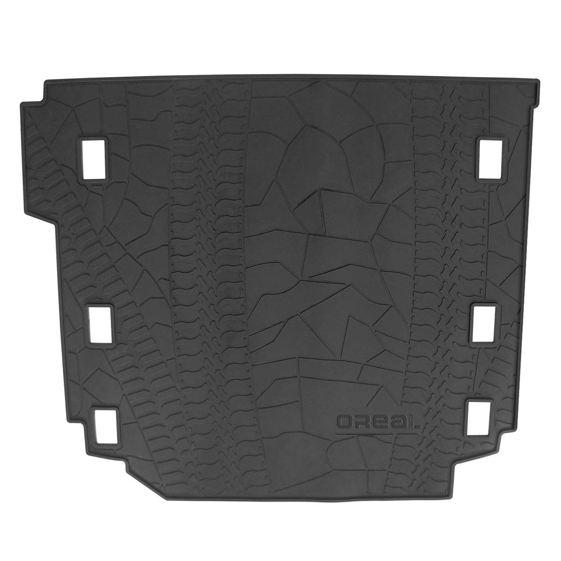 OREALTECH All Weather Waterproof Black Rear Trunk Protection Boot Mat Heavy Duty Cargo Tray Liner Car Storage Pad Carpet Latex for Jeep Wrangler JL 2018 2019