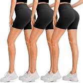 DHSO 3 Pack Biker Shorts for Women-5" High Waist Soft Summer Womens Shorts Spandex Workout Shorts for Running Athletics