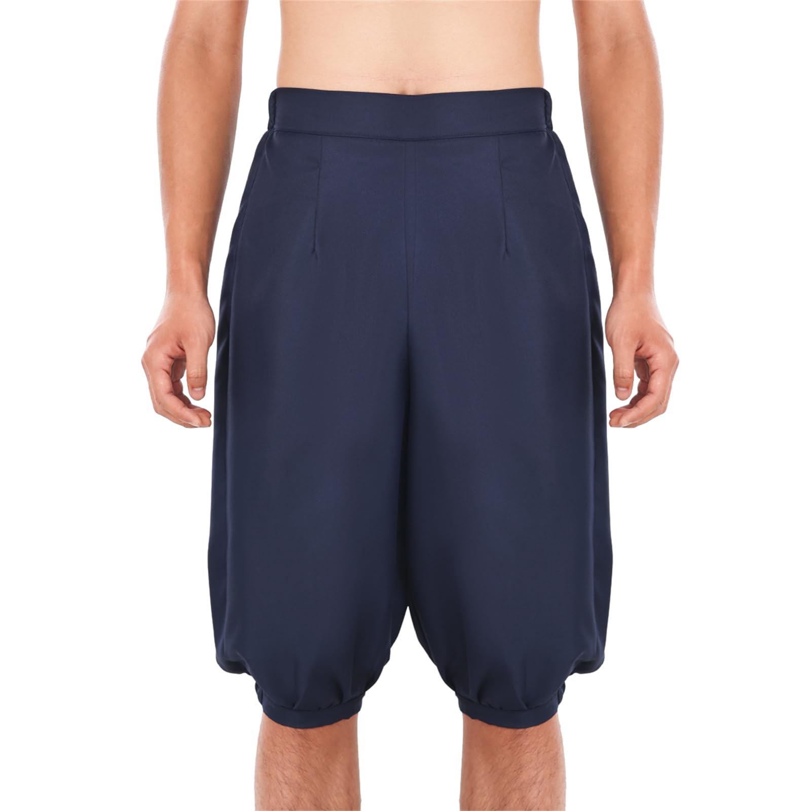 BLESSUME Medieval Trousers Renaissance Pirate Viking Pants Men Fancy Costume (L,Dark Blue)