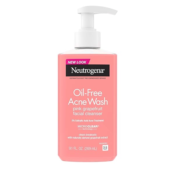 NEUTROGENA OIL-FREE ACNE WASH PINK GRAPEFRUIT FACIAL CLEANSER...