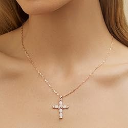 Barzel 18K Rose Gold Plated Created Opal Cross