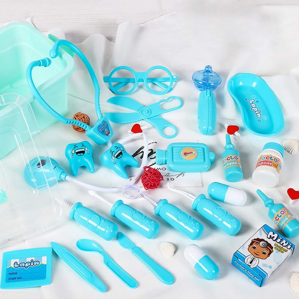 Nesee Toy Medical Kit, 23PCS Kids Pretend Play Dentist Doctor Kit with Electronic Stethoscope Toy and Carrying Case, Role Play Educational Toy Doctor Playset for Toddler Boys Girls