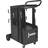 Klutch 2-Tier Welding Cart with Cabinet, 100-Lb., 31.5in.L x 16.1in.W | Gas-cylinder rack, cable wraps, swivel casters, stick/plasma-cutter compatibility, fabrication/repair versatility