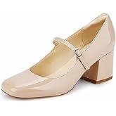 JENN ARDOR Women's Pumps Low Heel Dress Shoes for Women Closed Toe Chunky Mary Jane Work Pumps Shoes Oxfords