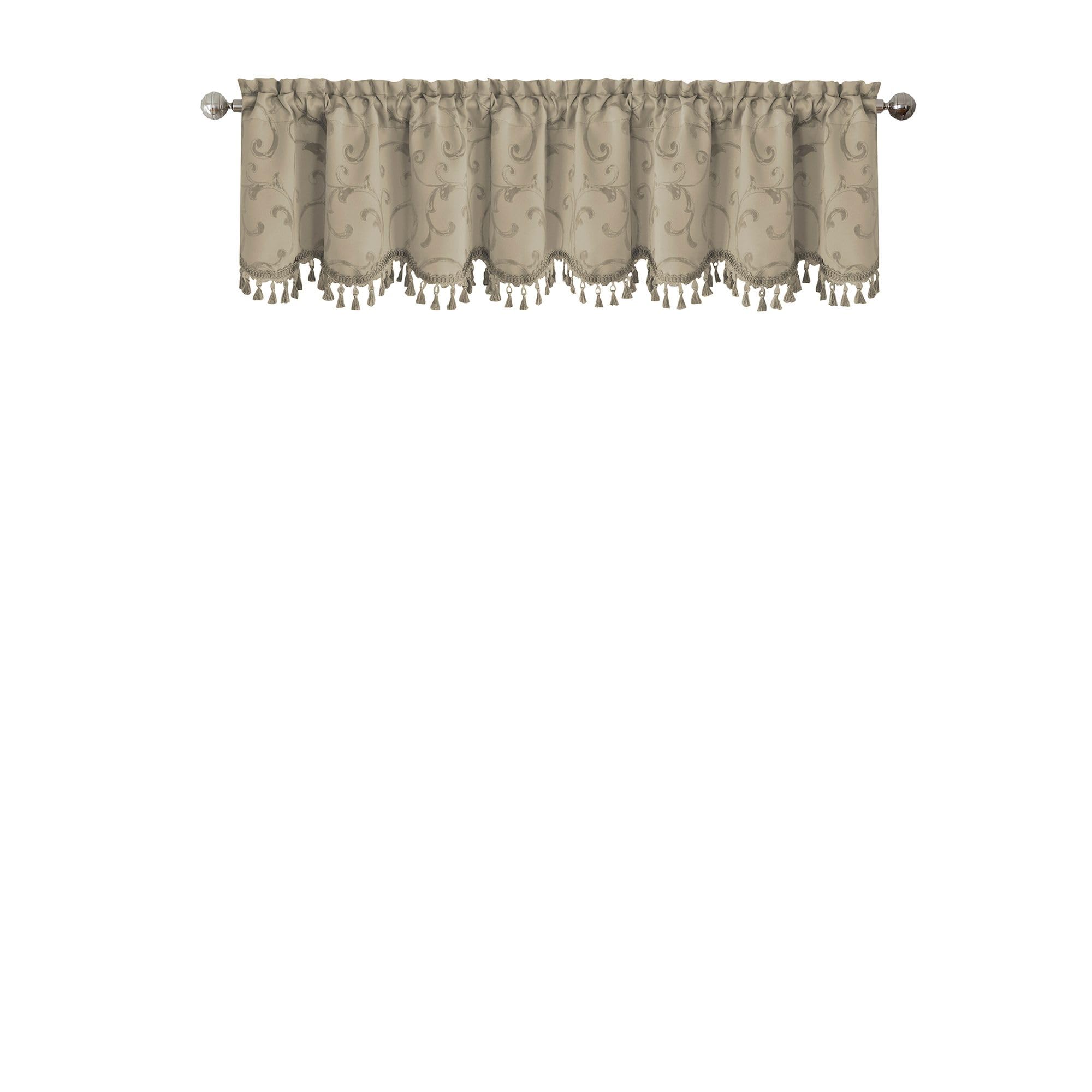 Elrene Window Valance, Polyester, Natural, 52" W x 19" L (Pack of 1)