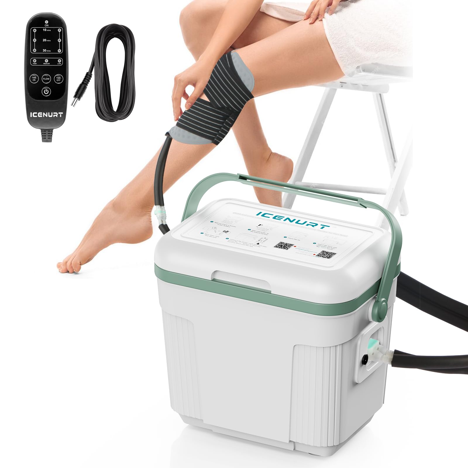 Photo 1 of ICENURT Cold Therapy Machine with Programmable Timer, Ice Machine for Knee After Surgery, Knee Replacement Recovery System, Cryotherapy Pain Relief w/Compression Pad for Shoulder, Hip and Ankle
