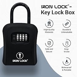 Iron Lock® Portable Key Lock Box and Wall Mounted