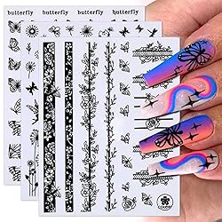 12 Sheets Butterfly Nail Art Stickers Decal 3D