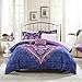 Mainstays Teens' Grace Purple Floral Reversible Medallion Bedding Twin/Twin XL Comforter Sets for Girls (6 Piece in a Bag)