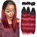 Top Hair Brazilian Ombre Burgundy Hair Extensions Black To Red Weave Brazilian Hair Ombre Weaves Straight Two Tone 3 Bundles 10 10 10 inches Total 150 Gram
