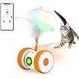Cat Toys Cat Remote Control Toy, APP Bluetooth Connect Remote Control Cat Toys for Indoor Cats Electronic Automatic Moving Mouse Cat Toy with 6 Lights USB Rechargeable