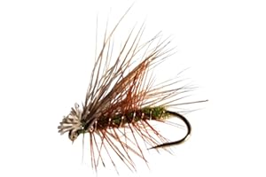 Flies Direct Elk Hare Caddis Olive Assortment Trout Fishing Flies (1-Dozen),Rose Gold