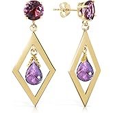 14k Yellow Gold Dangle Earrings with Amethysts