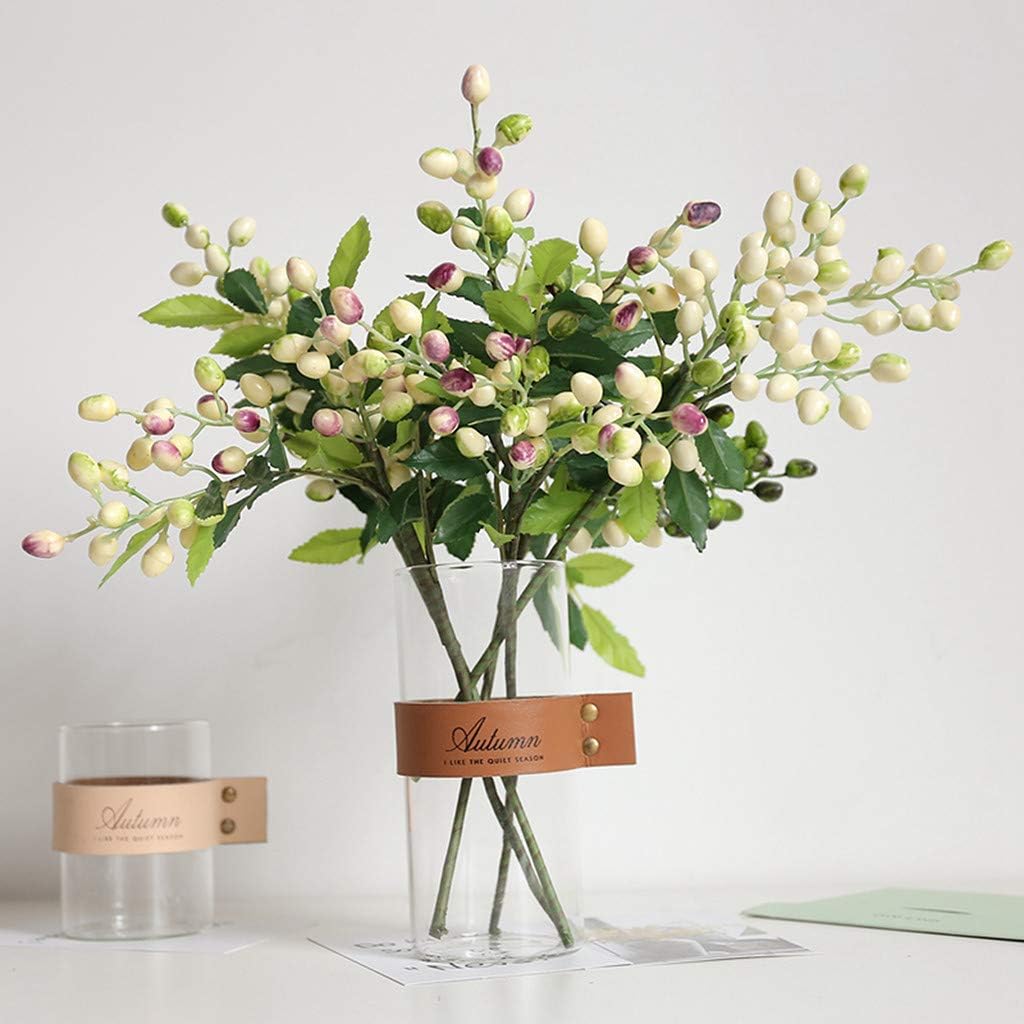 Fine Artificial Berry, KCPer Berries Artificial Fruit Berry Single Bean Simulation Artificial Flower Small Berry Plant Holiday Wedding Party DIY Tree Crafts Decor (Green)