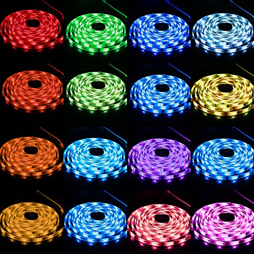 Aglaia Led Rgb Light Strip Of 5M, 150 Units Smd5050 Leds, Waterproof Ip65, Full Kit Of 16.4Ft Rope Lights With 24Key Ir Remote + 2A Adapter, Ideal For Homes, Kitchen, Diy Party Decoration (701979468548)