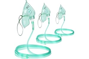 HUOBAOPAO 3 PACK Oxygen Face Mask Adult: with 6.6' Tube & Adjustable Elastic Strap - Size XL