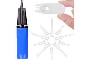 LIVELYTIER Exercise Ball Pump, Hand Air Pump for Stability Workout Yoga Ball, with 10 Plugs for Valve & 2 Plug Remover for Easy Deflation