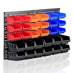 RIVTUN Wall Mounted Storage Bins Parts Rack 4