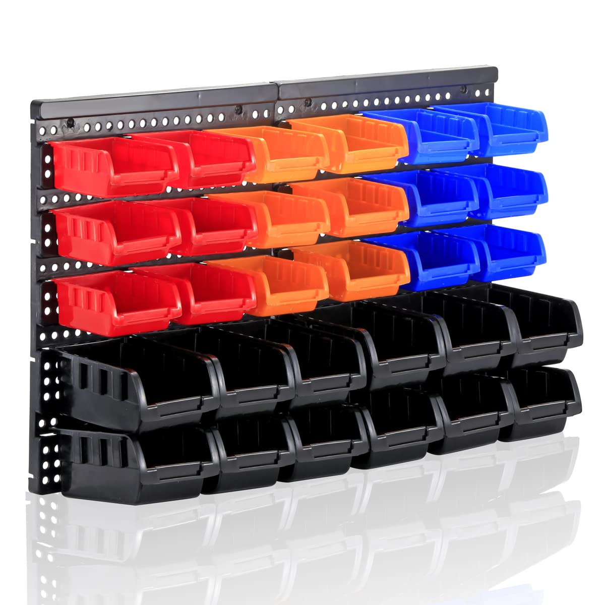 RIVTUN Wall Mounted Storage Bins Parts Rack 4