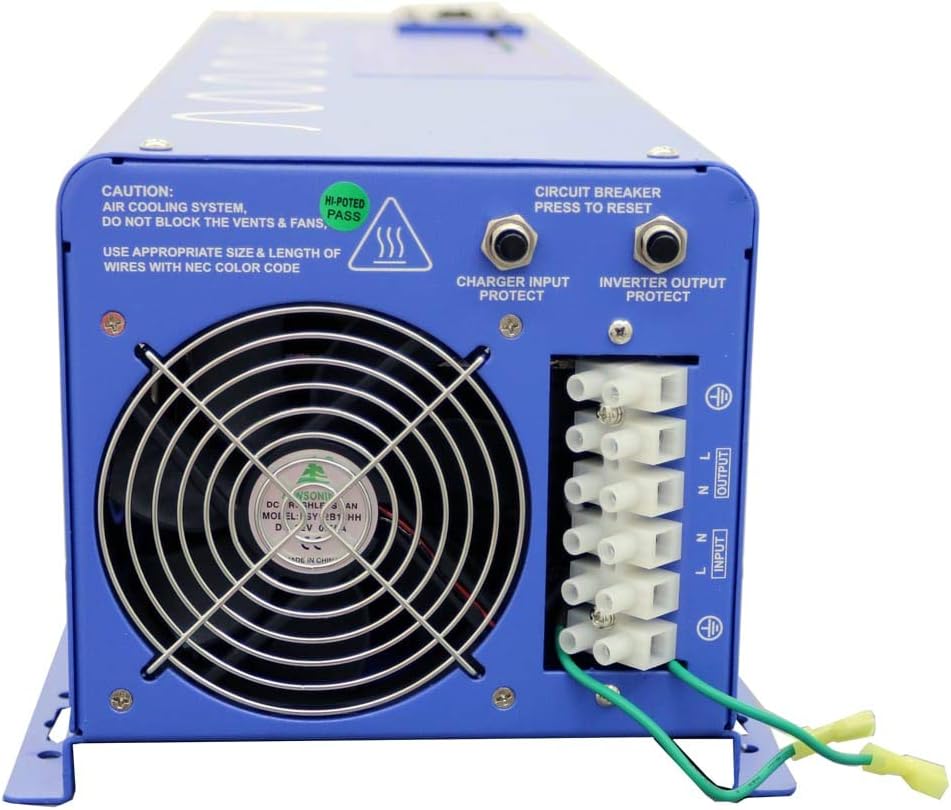 AIMS PICOGLF40W12V120V 4000 Watt and 12,000 Watt Surge 12 VDC Input to 120 VAC Output Pure Sine Inverter Charger Backup Power: Automotive