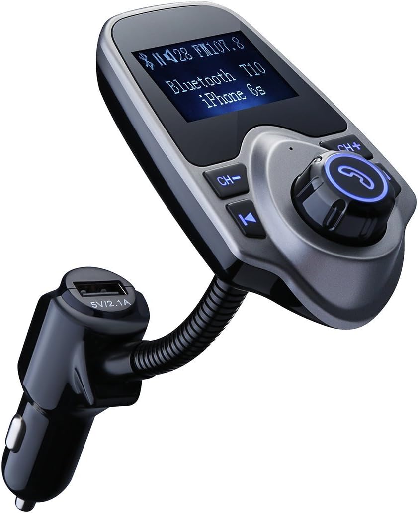 Best 007 Wireless In-Car Bluetooth FM Transmitter Radio Adapter Car Kit With USB Car Charger Input and 1.44 Inch Display, TF Card Slot