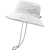 woogwin Waterproof Bucket Rain Hat with Chin Strap Quick Dry Packable Boonie Sun Hat Safari Hat UV Protection